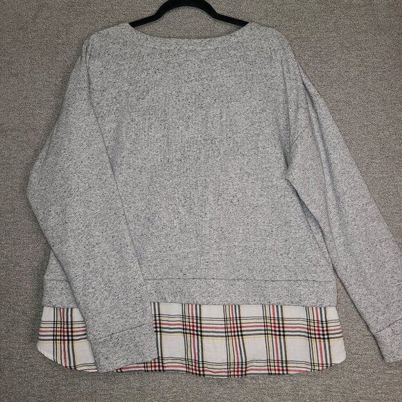 IZOD Tie Front 2-fer Grey Sweatshirt Womens Size XL - Picture 2 of 6